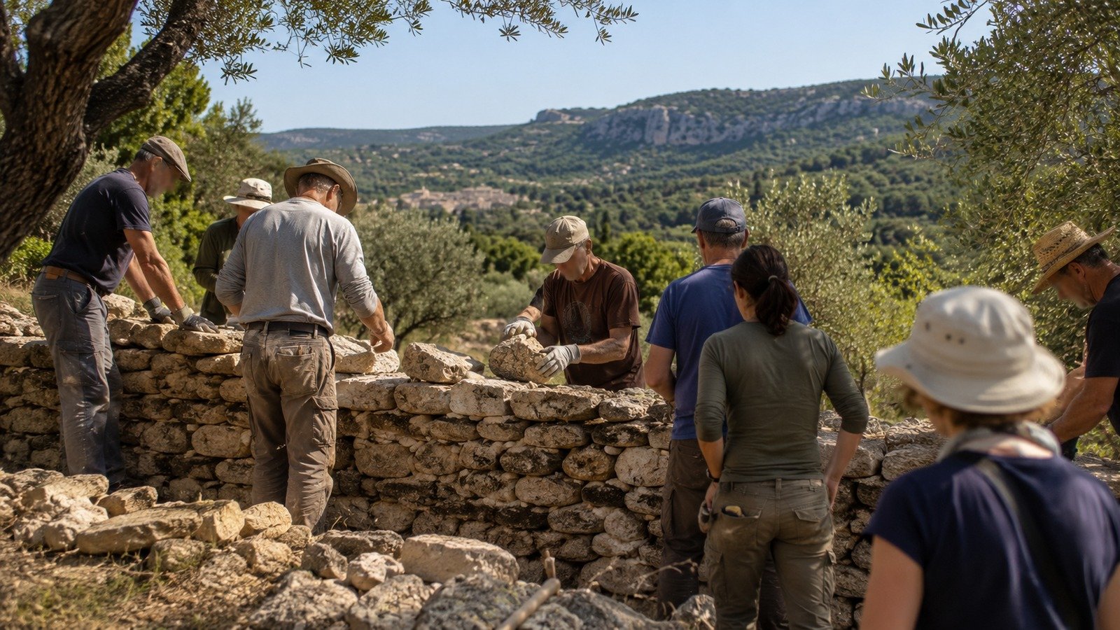 Chantier de pierre sèche