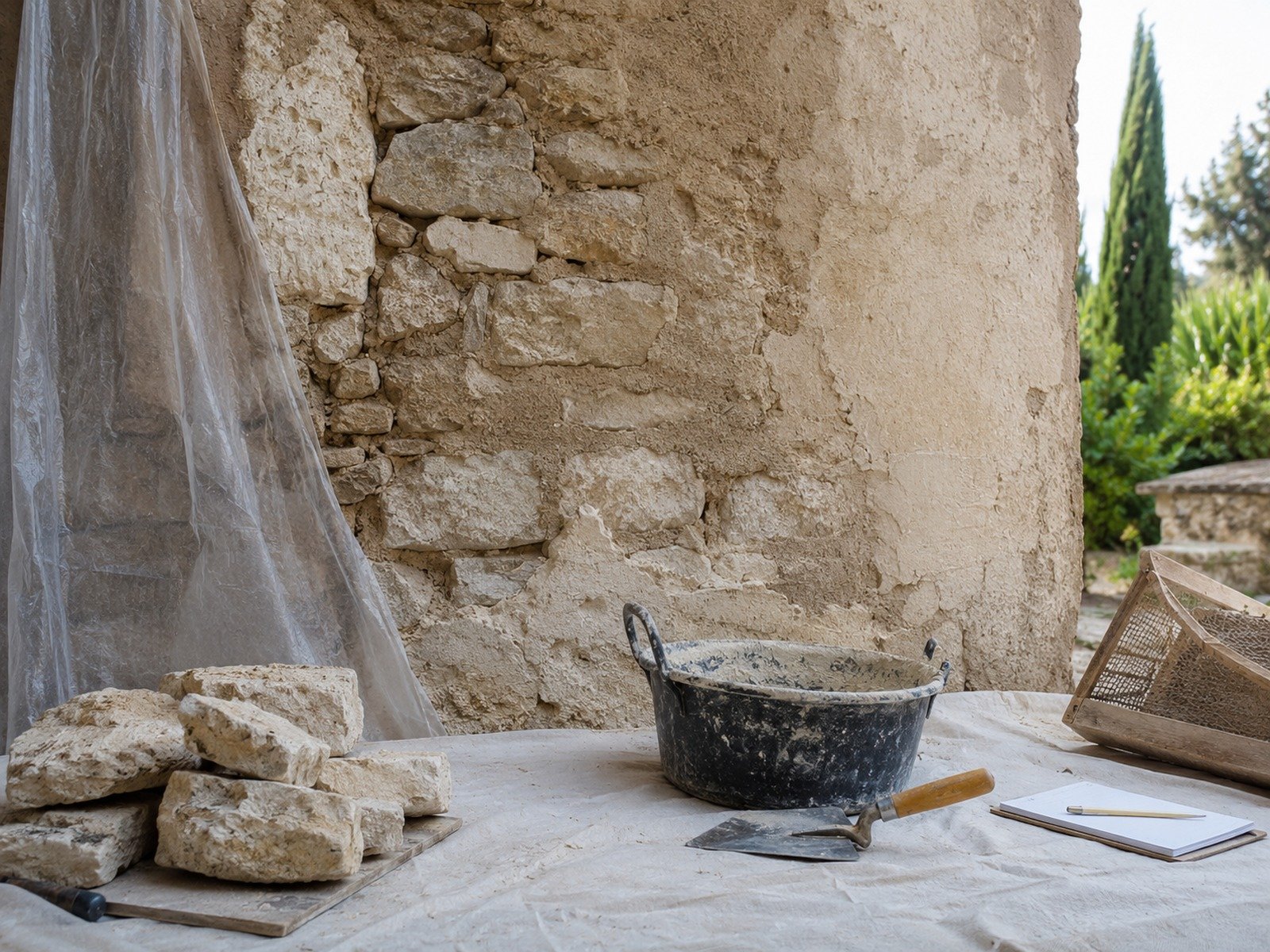 Chantier de restauration patrimoniale