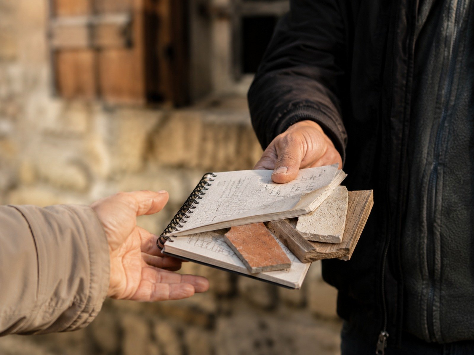 Échange de carnet et échantillons
