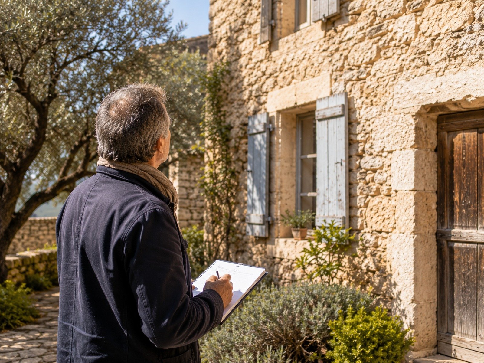 Visite de diagnostic sur une façade ancienne